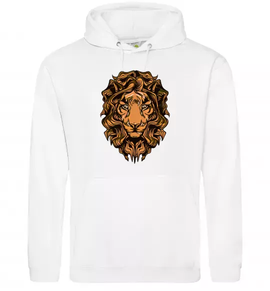 Чоловіча толстовка (худі) Голова лева Білий фото
