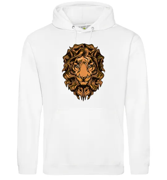 Женская толстовка (худи) Голова лева Белый фото