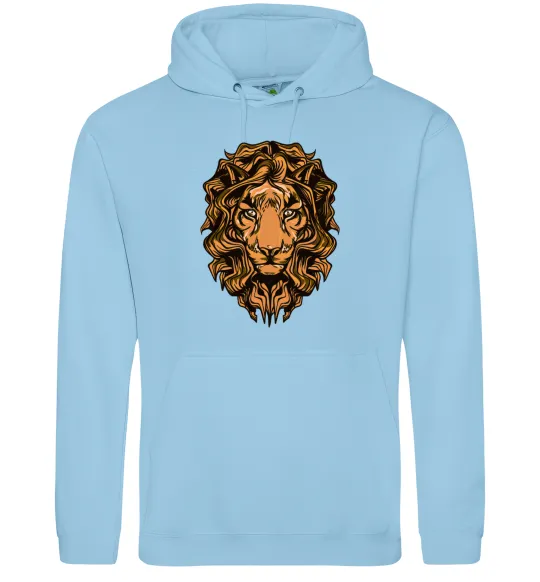Жіноча толстовка (худі) Голова лева Блакитний фото