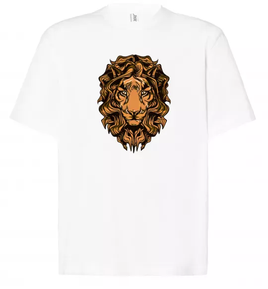 Футболка Оверсайз Голова лева Белый фото