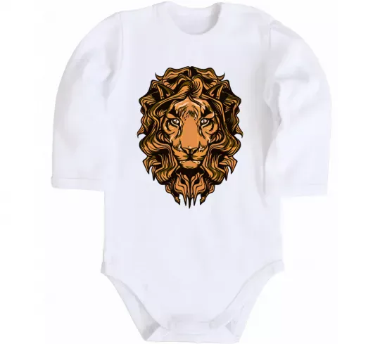 Детский боди Голова лева Белый фото