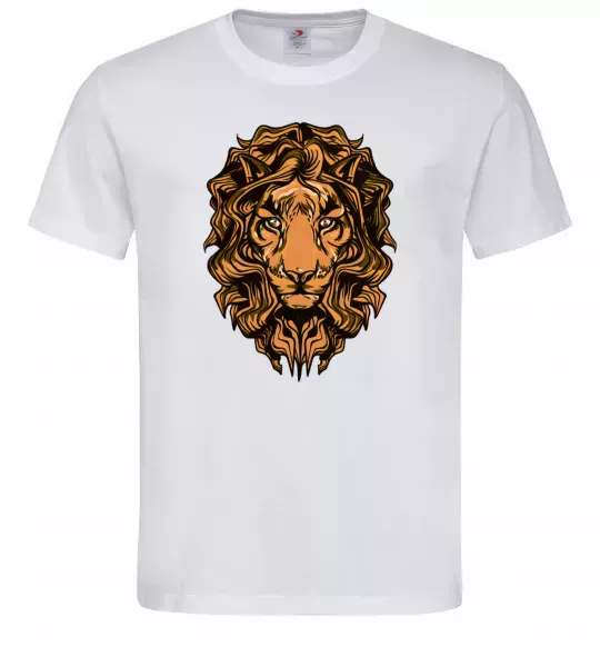 Чоловіча футболка Голова лева Білий фото