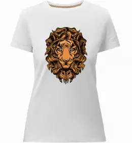 Женская премиум футболка Синій лев Черный фото