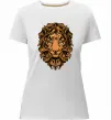 Женская премиум футболка Голова лева Белый фото