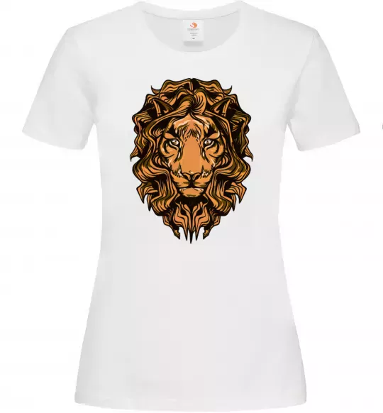 Жіноча футболка Голова лева Білий фото