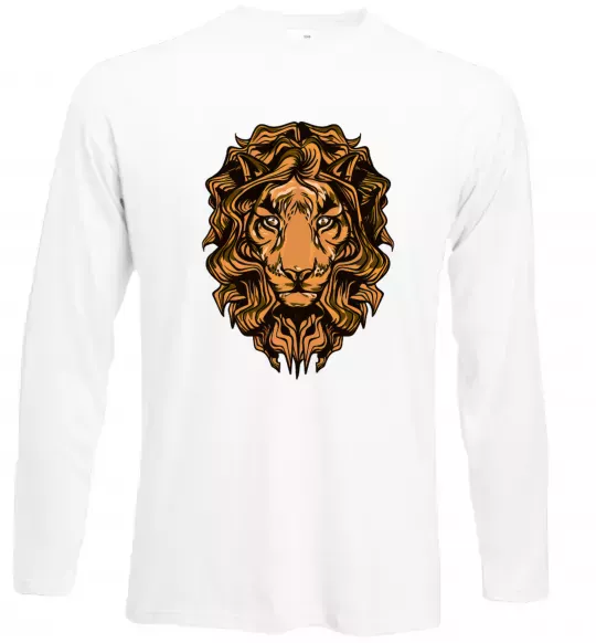 Лонгслив Голова лева Белый фото