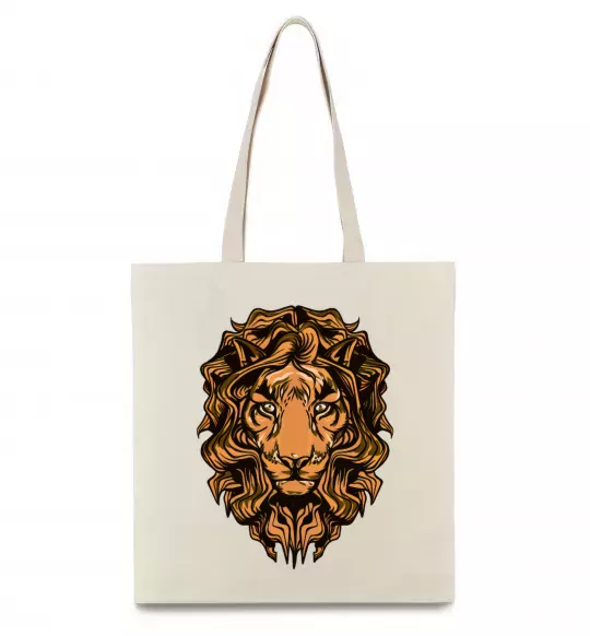 Еко-сумка Голова лева Бежевий фото