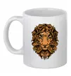 Чашка керамічна Голова лева Білий фото