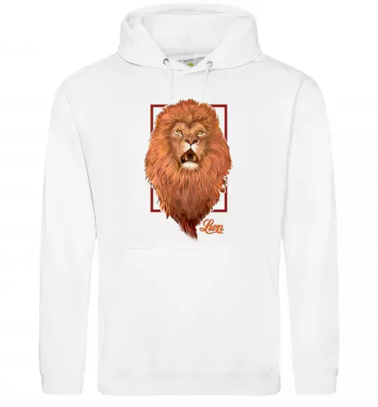 Чоловіча толстовка (худі) Lion Білий фото