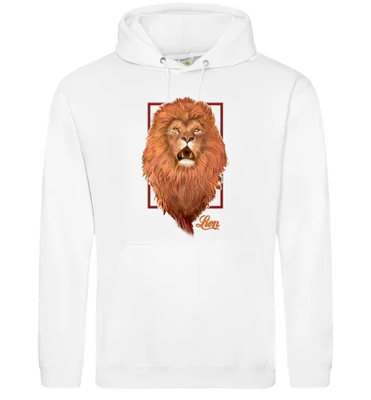 Женская толстовка (худи) Lion Белый фото