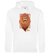 Женская толстовка (худи) Lion Белый фото