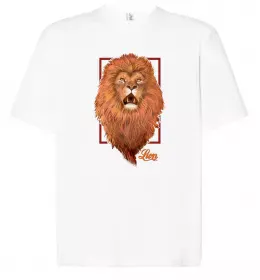 Футболка Оверсайз Лев ескіз Черный фото