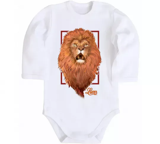 Дитячий бодік Lion Білий фото