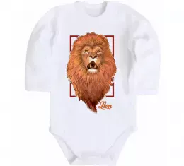 Детский боди Лев ескіз Белый фото