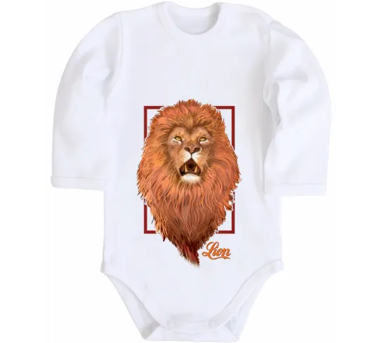 Дитячий бодік Lion Білий фото