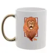 Чашка з кольоровою ручкою Lion Золото фото