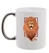 Чашка з кольоровою ручкою Lion Срібло фото
