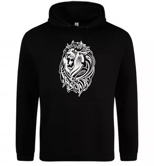 Мужская толстовка (худи) Lion wh Черный фото