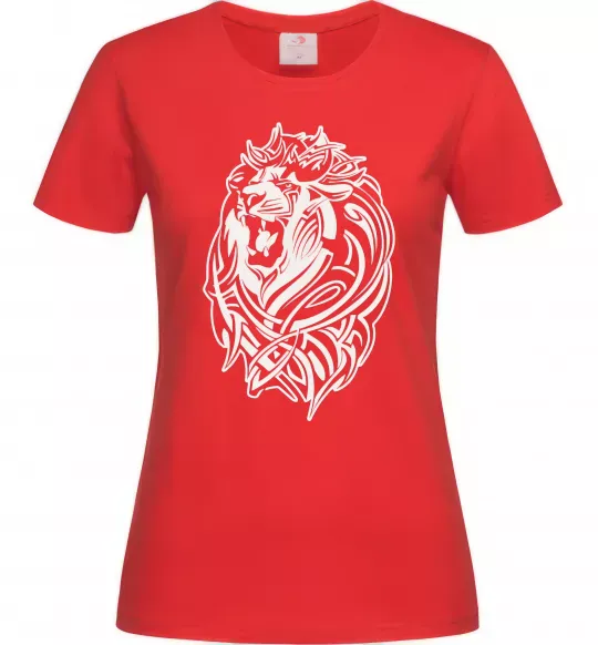 Женская футболка Lion wh Красный фото