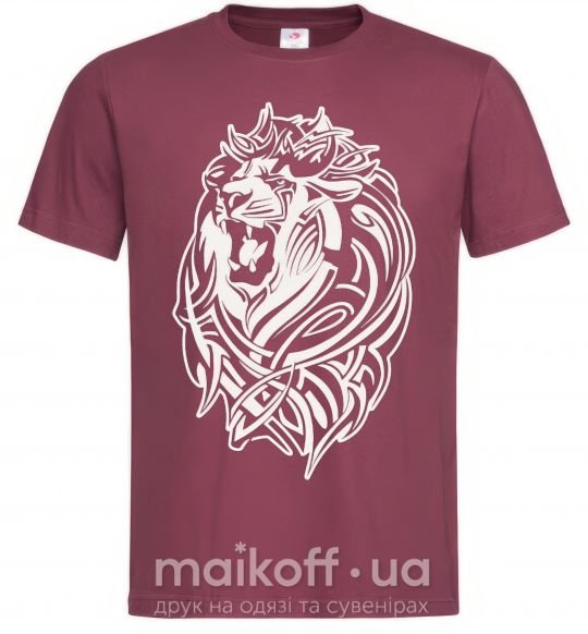 Мужская футболка Lion wh Бордовый фото