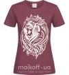Женская футболка Lion wh Бордовый фото