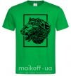 Мужская футболка Тигр рамка черный Зеленый фото