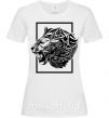 Женская футболка Тигр рамка черный Белый фото