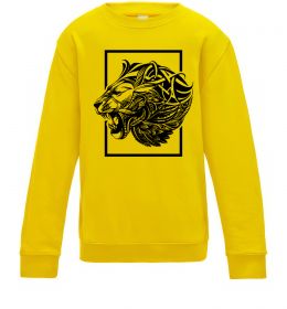 Дитячий світшот Тигр рамка чорний Дитячий світшот Тигр рамка чорний