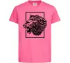 Детская футболка Тигр рамка чорний Ярко-розовый фото