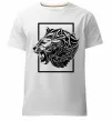 Чоловіча преміум футболка Тигр рамка чорний Білий фото