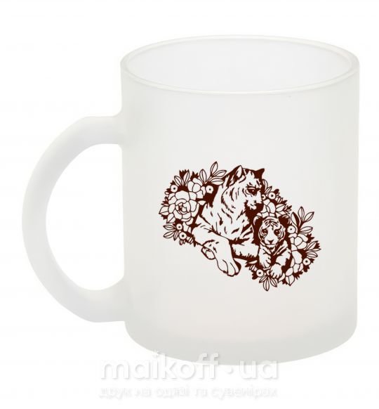 Чашка стеклянная Тигрица и тигренок Фроузен фото