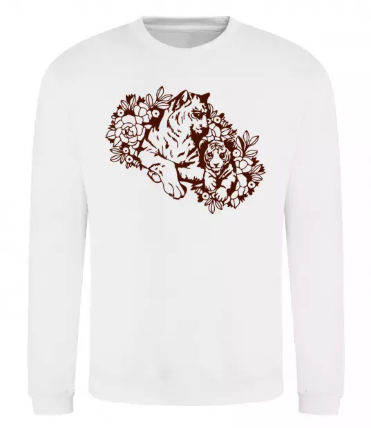 Свитшот Тигриця й тигреня Белый фото