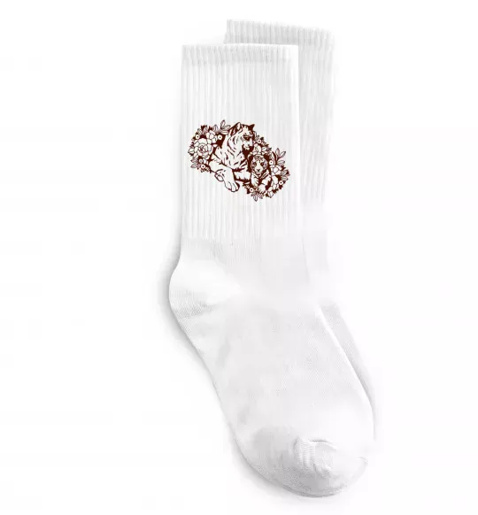 Носки Тигриця й тигреня Белый фото