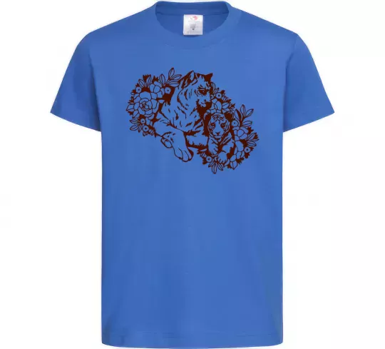 Дитяча футболка Тигриця й тигреня Яскраво-синій фото