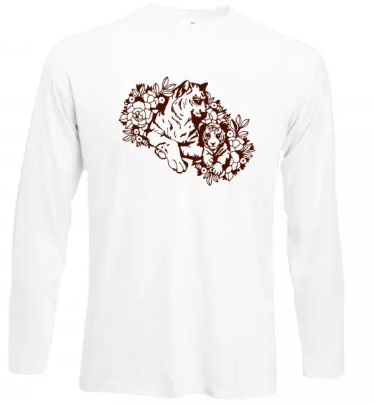 Лонгслів Тигриця й тигреня Білий фото