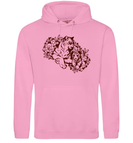 Чоловіча толстовка (худі) Тигриця й тигреня Рожевий фото