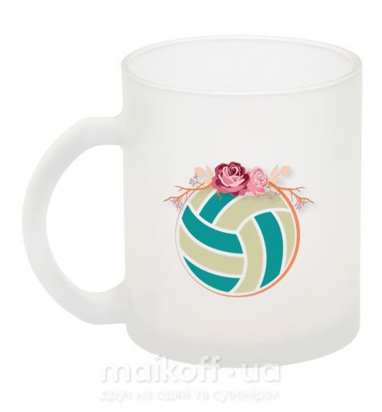 Чашка скляна Волейбольный мяч с розами Фроузен фото