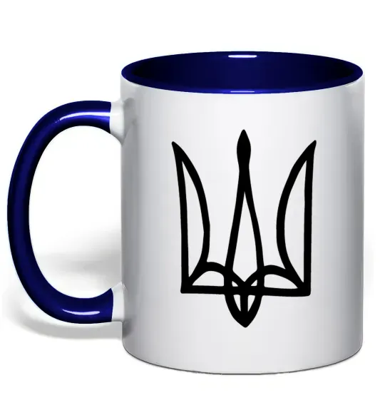 Чашка с цветной ручкой Герб малюнок Глубокий темно-синий фото