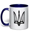 Чашка с цветной ручкой Герб малюнок Глубокий темно-синий фото