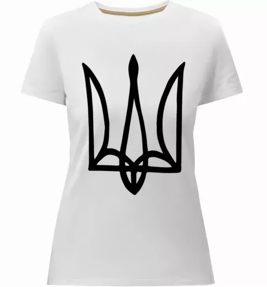 Женская премиум футболка Герб малюнок Белый фото