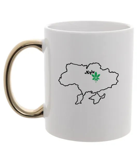 Чашка с цветной ручкой Киянин Золото фото