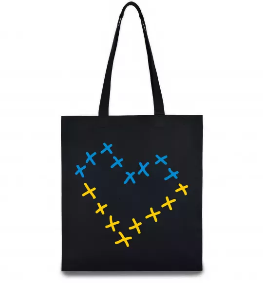 Еко-сумка Серце з хрестиків Чорний фото