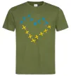 Чоловіча футболка Серце з хрестиків Оливковий фото