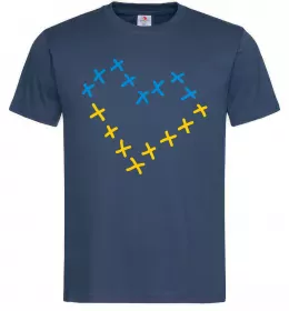 Мужская футболка Герб і Прапор України Темно-синий фото