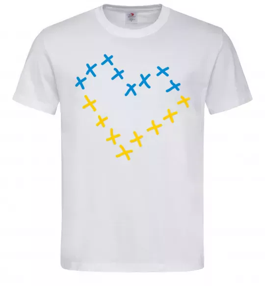 Чоловіча футболка Серце з хрестиків Білий фото