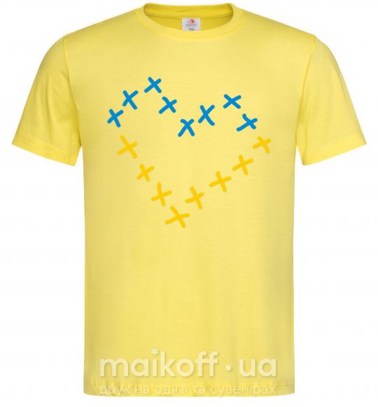 Мужская футболка Серце з хрестиків Лимонный фото