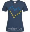 Женская футболка Серце з хрестиків Темно-синий фото