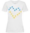 Женская футболка Серце з хрестиків Белый фото