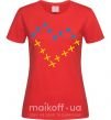 Жіноча футболка Серце з хрестиків Червоний фото