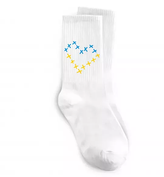 Носки Серце з хрестиків Белый фото